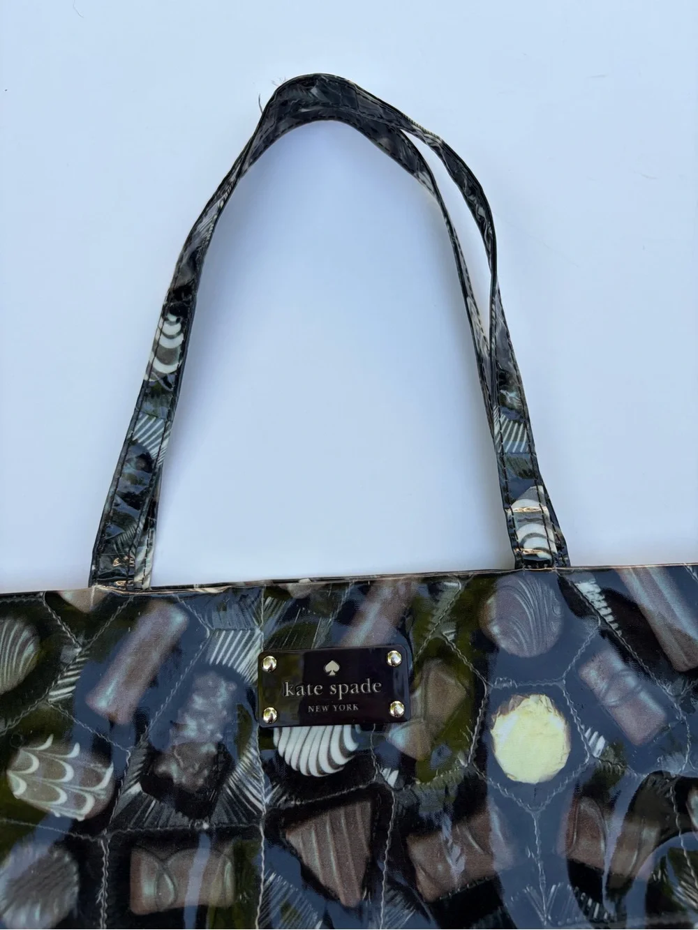 Rare Kate Spade Daycation Chocolate Bon Shopper Tote Bag Candy Box Aria PLL Vtg